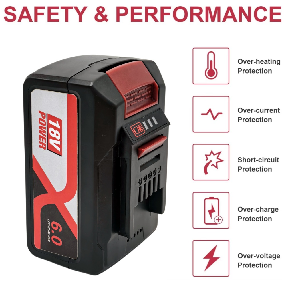 Power Xchange Tools - สำหรับแบตเตอรี่ทดแทน EINHELL EIN18C2 6Ah แบตเตอรี่ลิเธียมไอออน 18V
