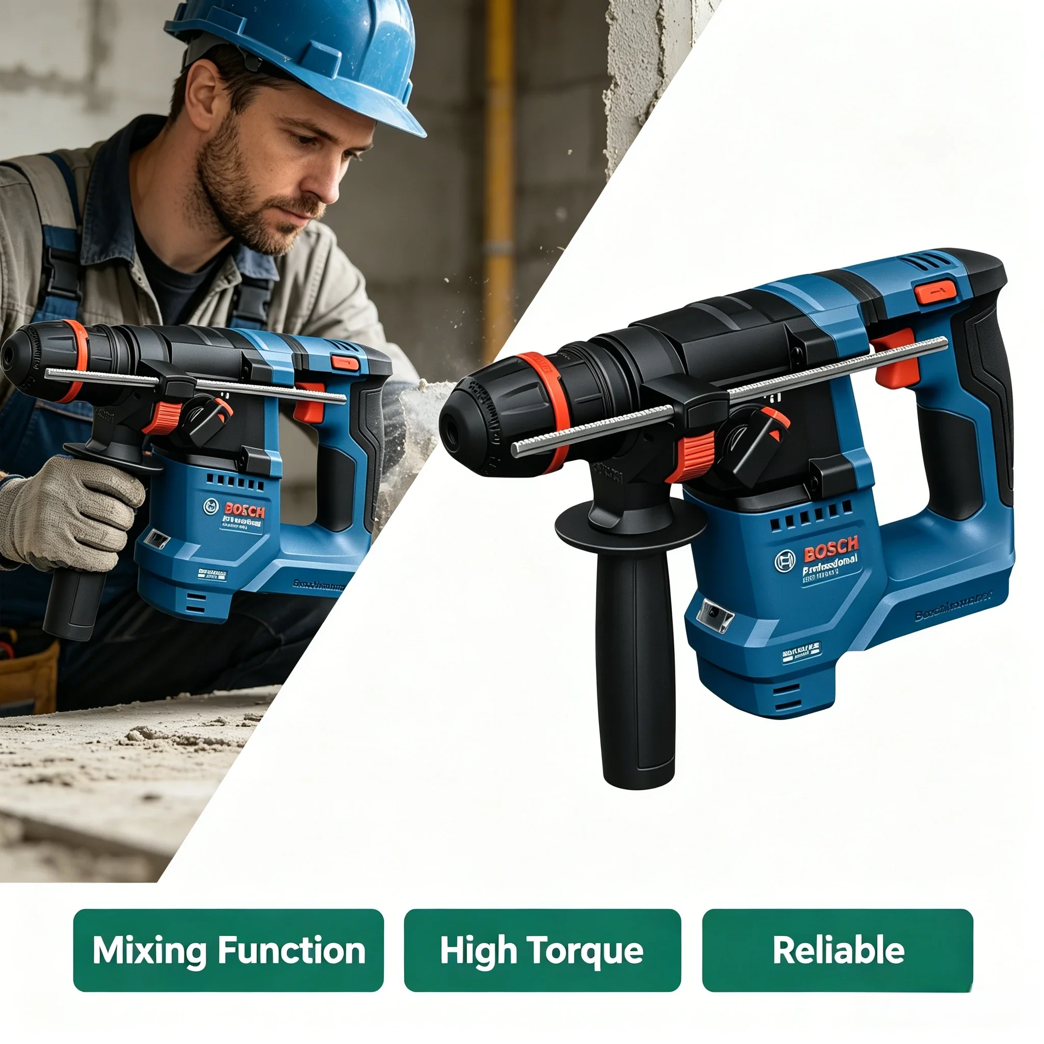 Power Tools Professional - BOSCH GBH 18V-18X สว่านโรตารี่ไร้สาย 18V แบบไร้แปรงถ่าน