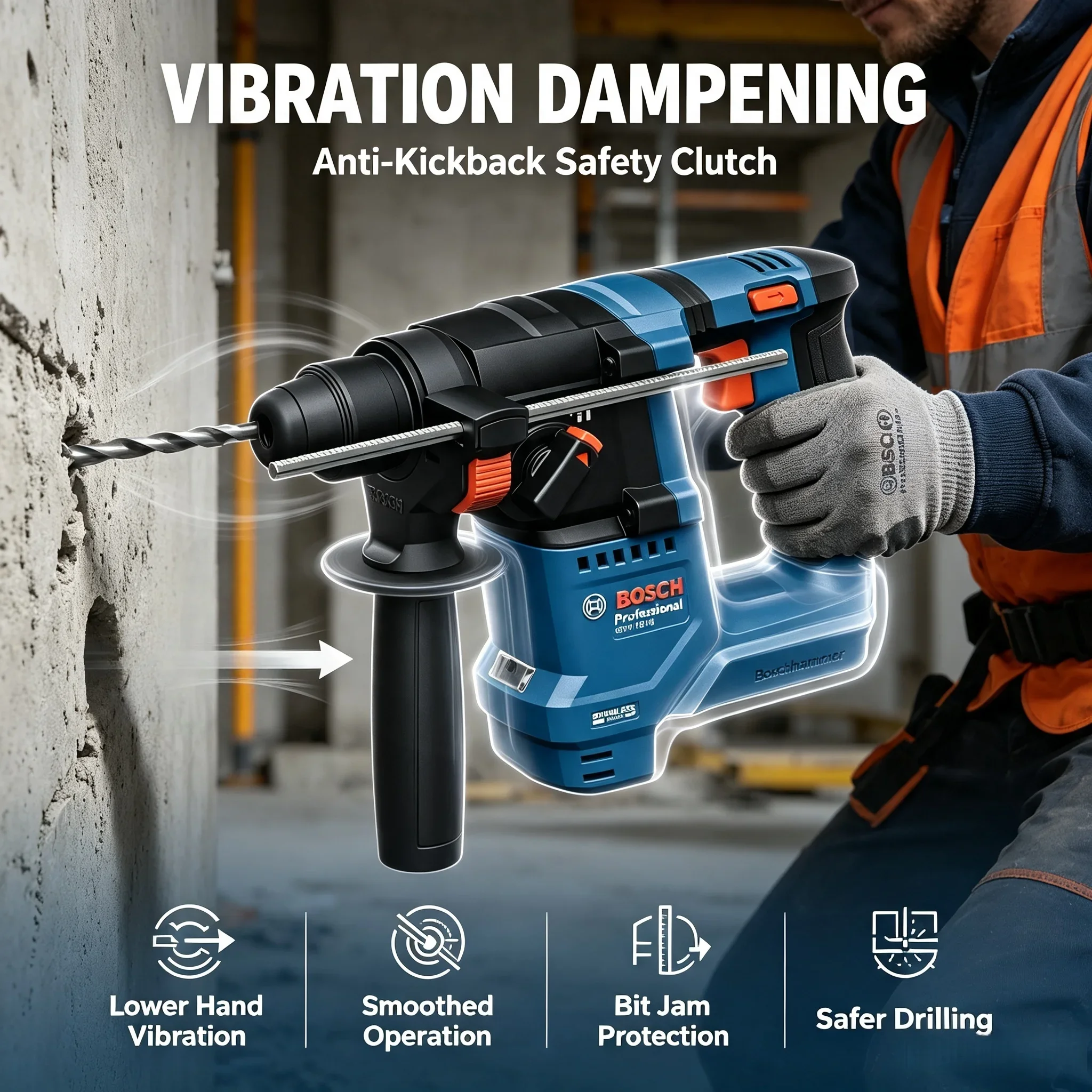 Power Tools Professional - บ๊อช GBH 18V-18 สว่านโรตารี่ไร้สาย 1.5J SDS